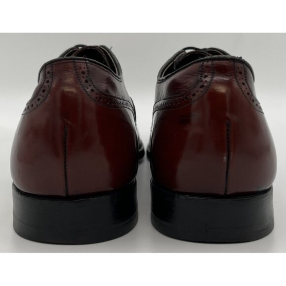 Vintage Johnston & Murphy Aristocraft Oxblood Shell Cordovan Wingtip Shoes 12AAA - Picture 4 of 12